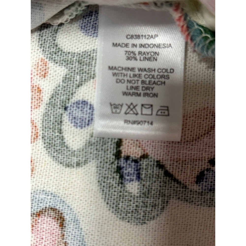 NWT Cece Linen Blend Paisley Ruffle Sleeve Boho Chic Colorful Top Size Medium - Picture 7 of 7